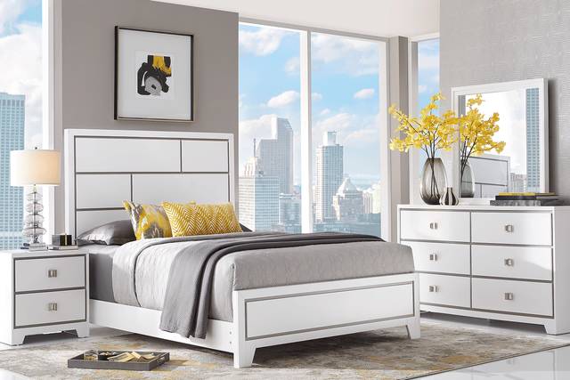 Princeton Hall White 5 Pc King Bedroom - Thumbnail - Image 1