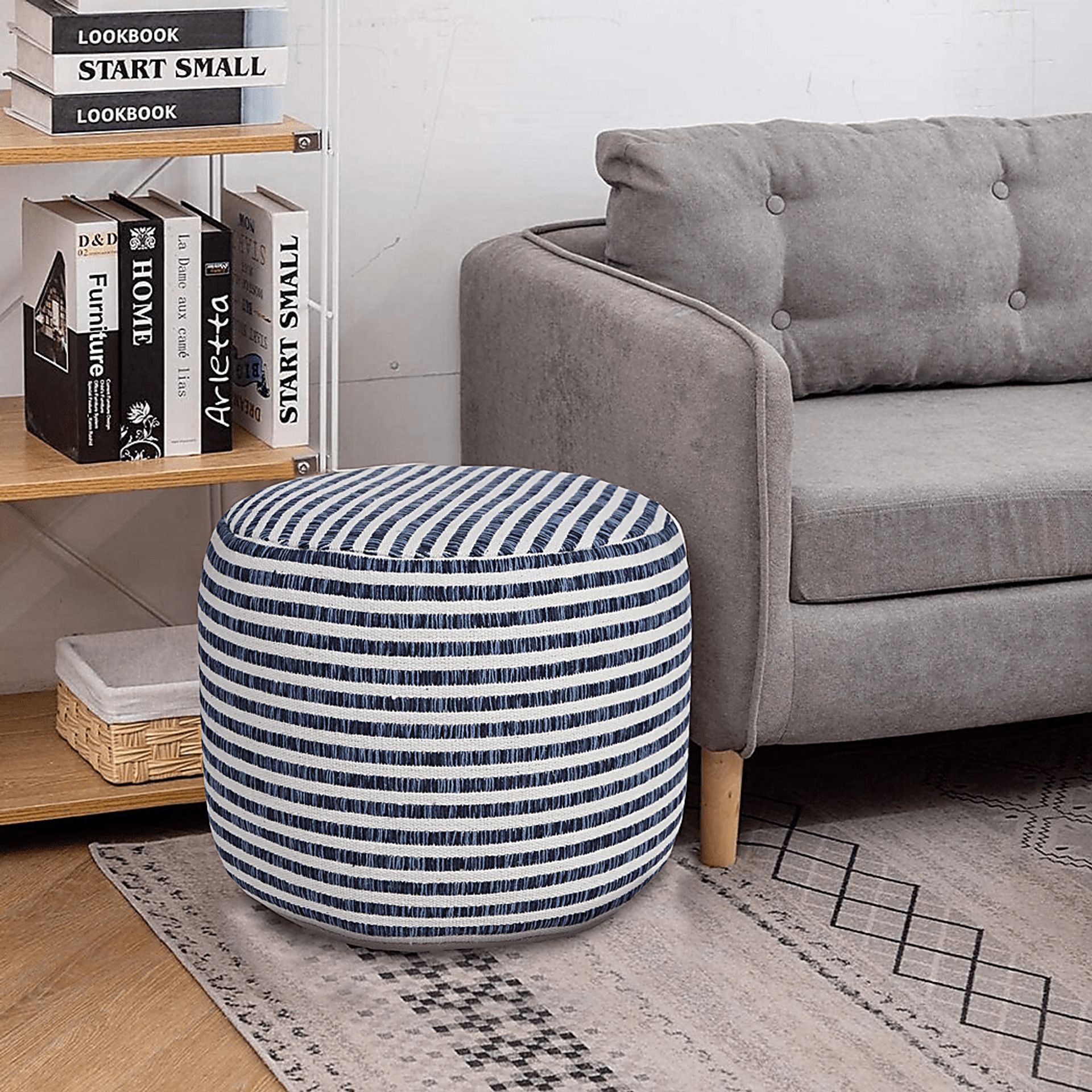 Prinloo Black/White Pouf - Image 2