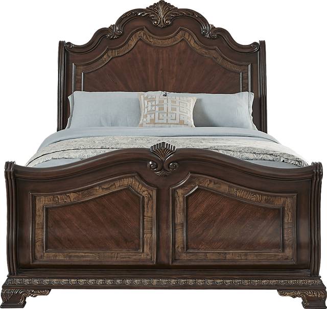 Priscilla Brown Cherry 3 Pc Queen Sleigh Bed - Thumbnail - Image 2