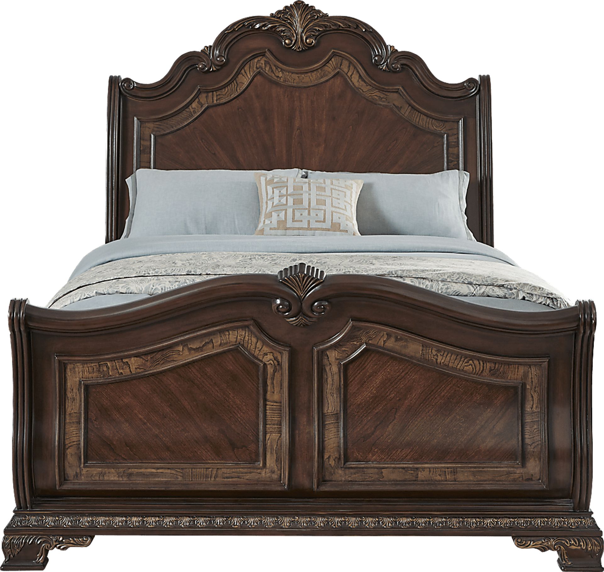 Priscilla Brown Cherry 3 Pc Queen Sleigh Bed - Image 2