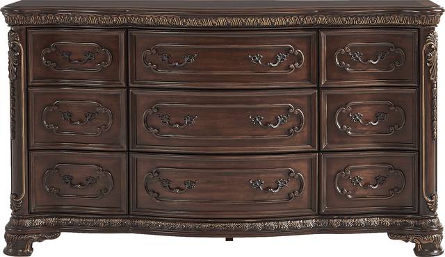 Priscilla Brown Cherry 5 Pc Queen Sleigh Bedroom - Thumbnail - Image 4