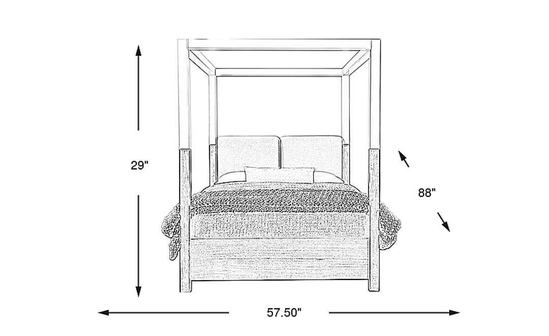 Prospect Heights Dark Brown 3 Pc Queen Canopy Bed