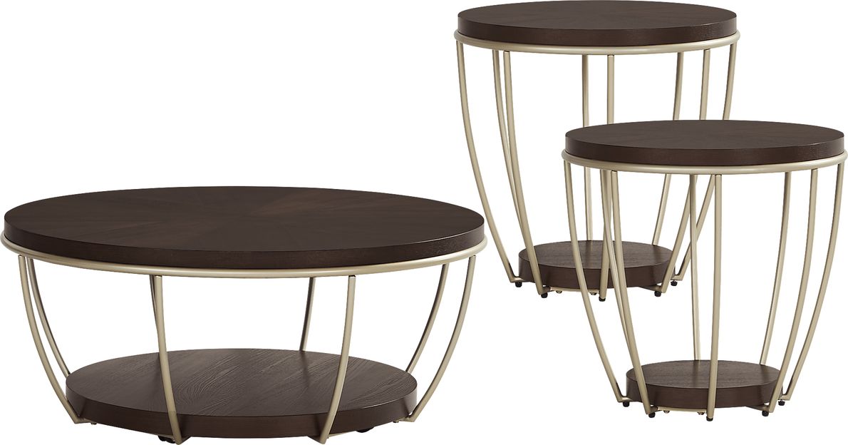 Prospect Heights Brown Cherry 3 Pc Table Set
