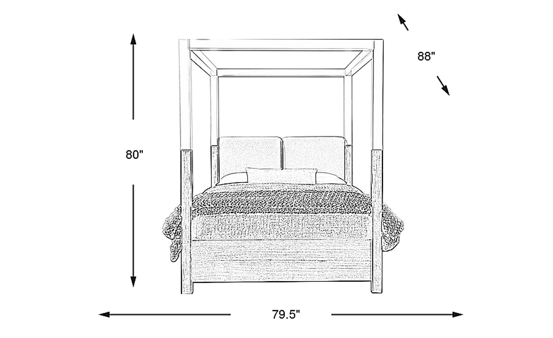 Prospect Heights Caramel 3 Pc King Canopy Bed