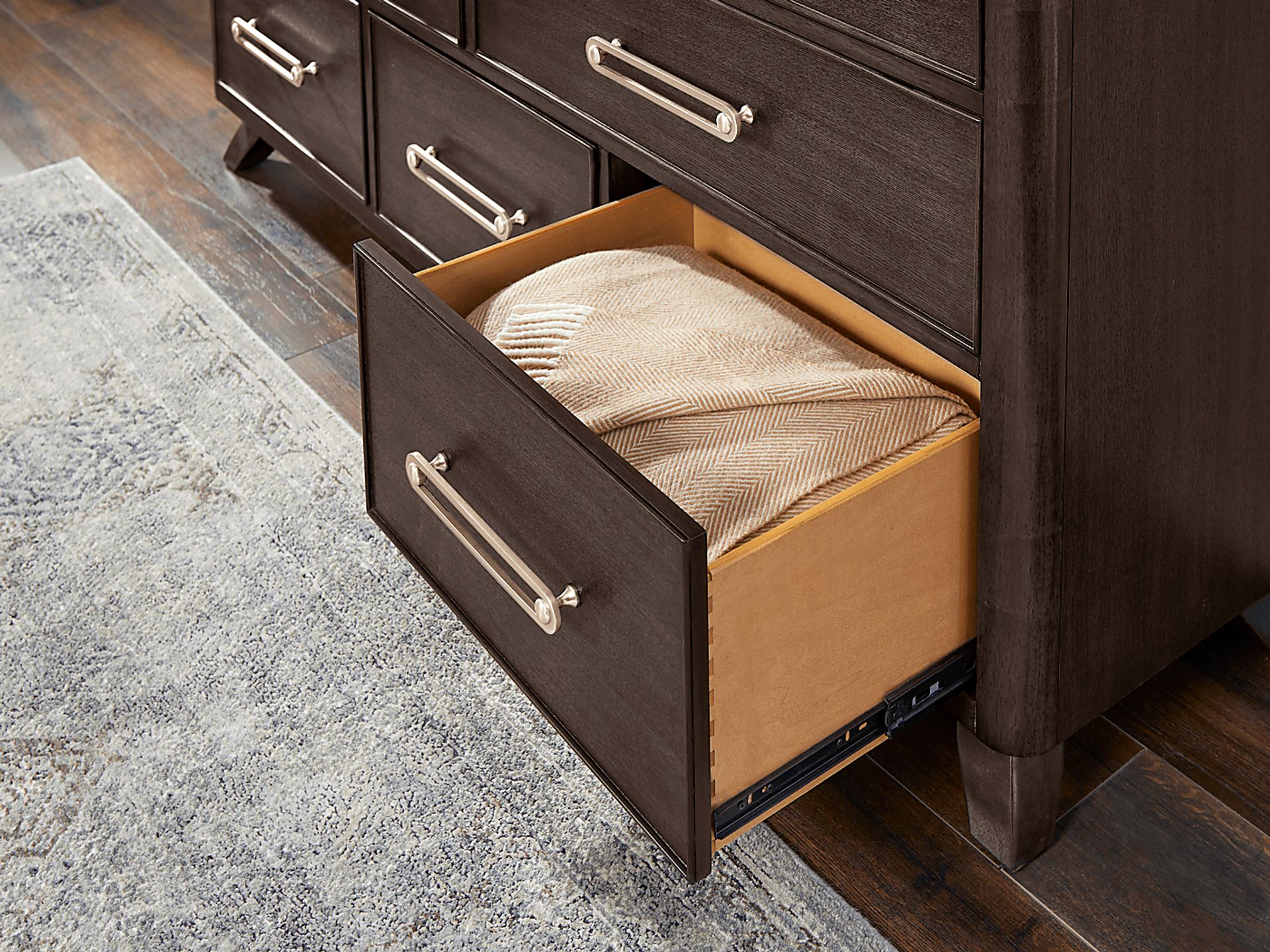 Prospect Heights Dark Brown 7 Pc King Canopy Bedroom - Image 7