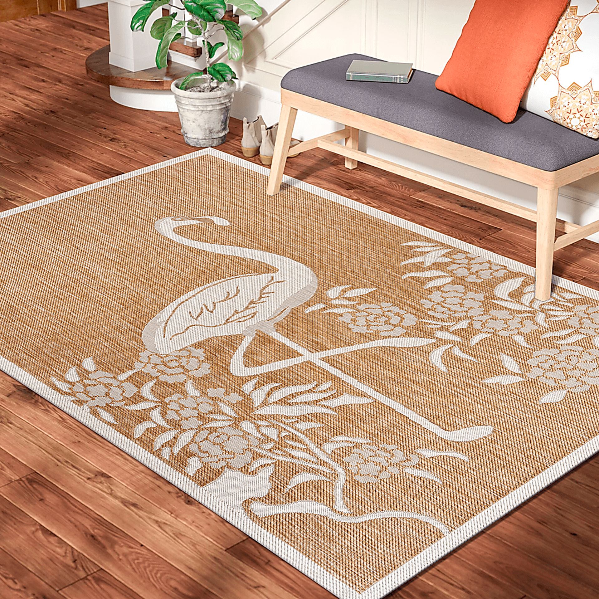Protawa Beige 5' x 7' Indoor/Outdoor Rug - Image 2
