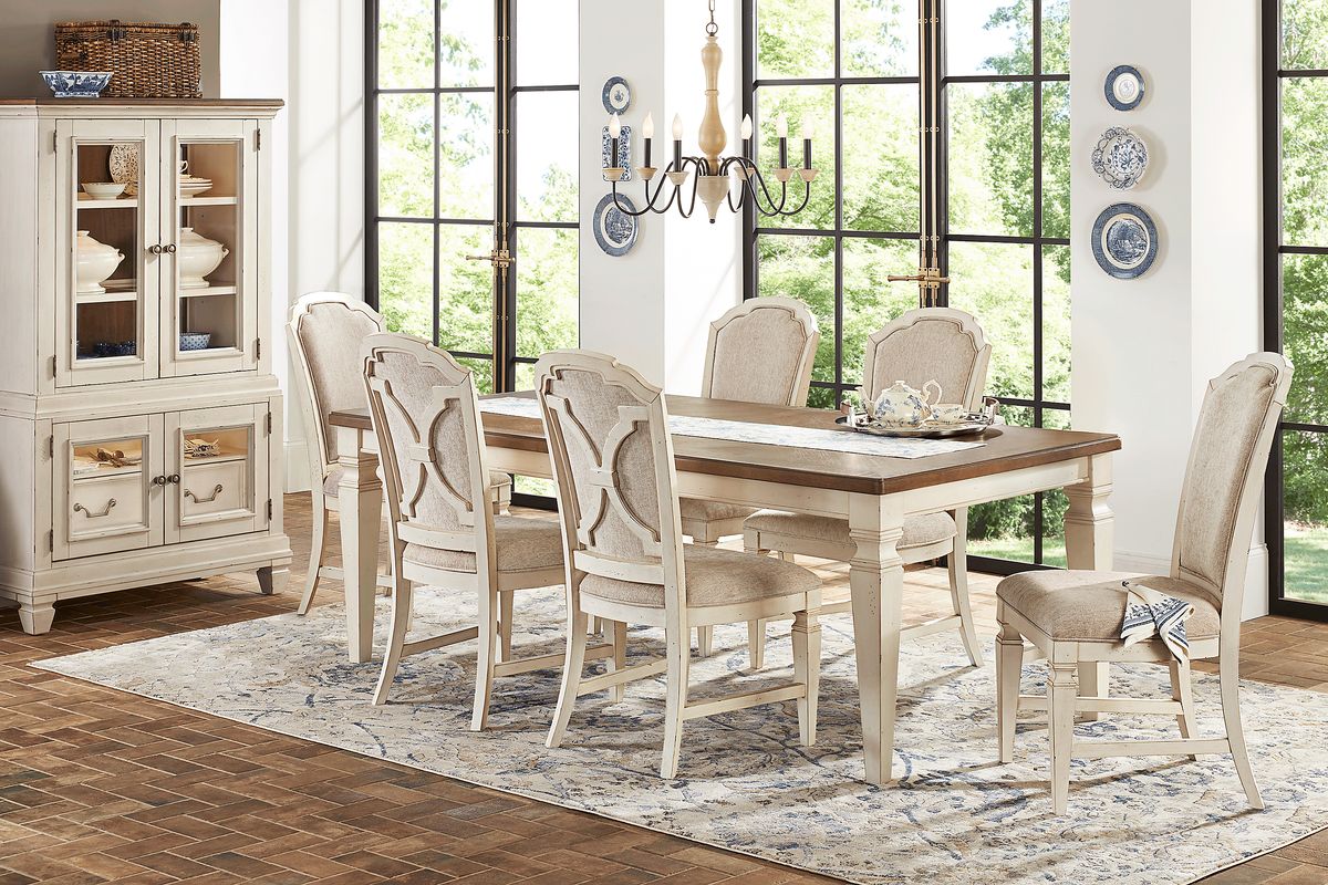 Provence Brown 5 Pc Dining Room with Upholstered Chairs
