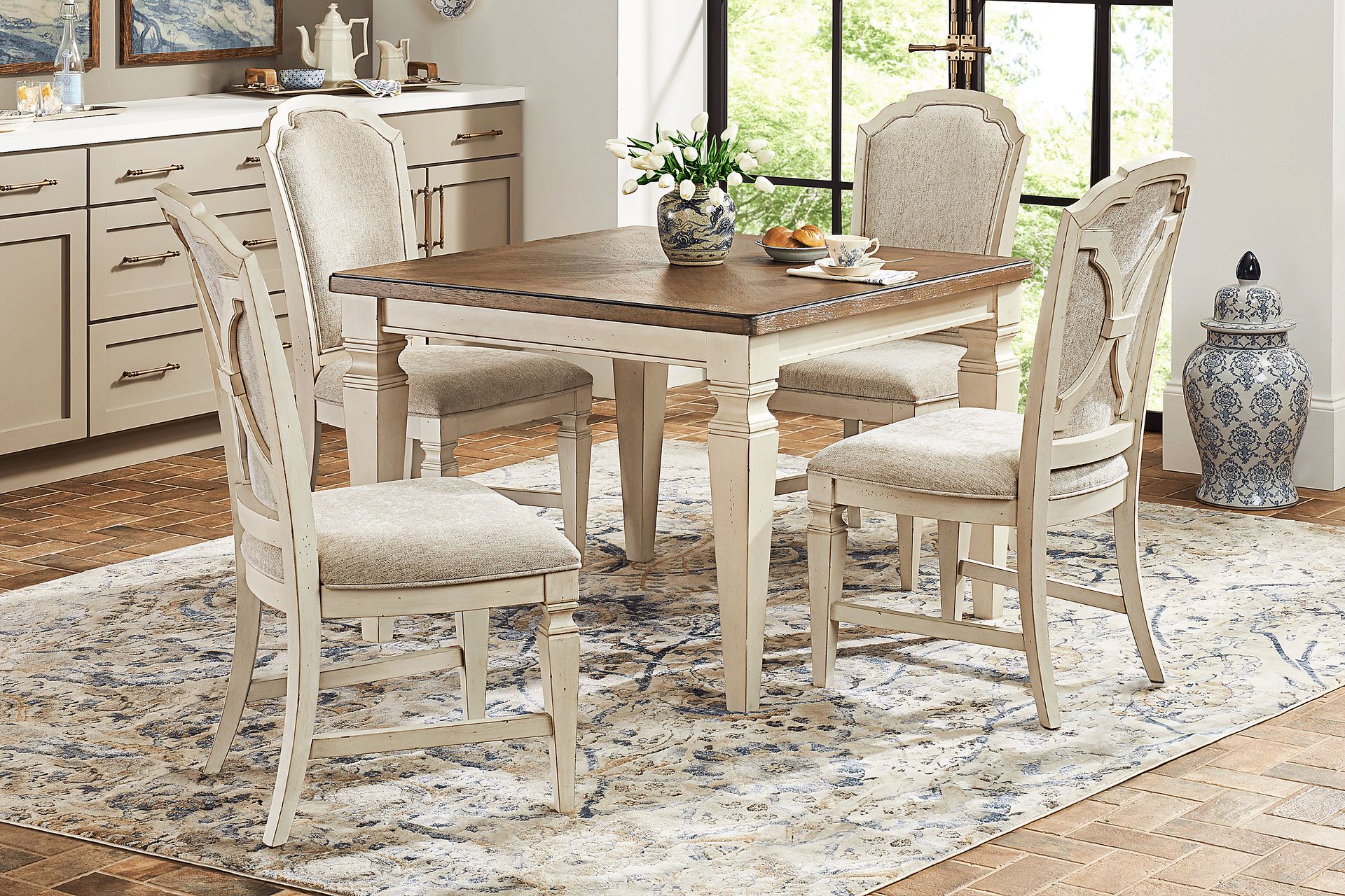 Provence Brown 5 Pc Square Dining Room - Image 1