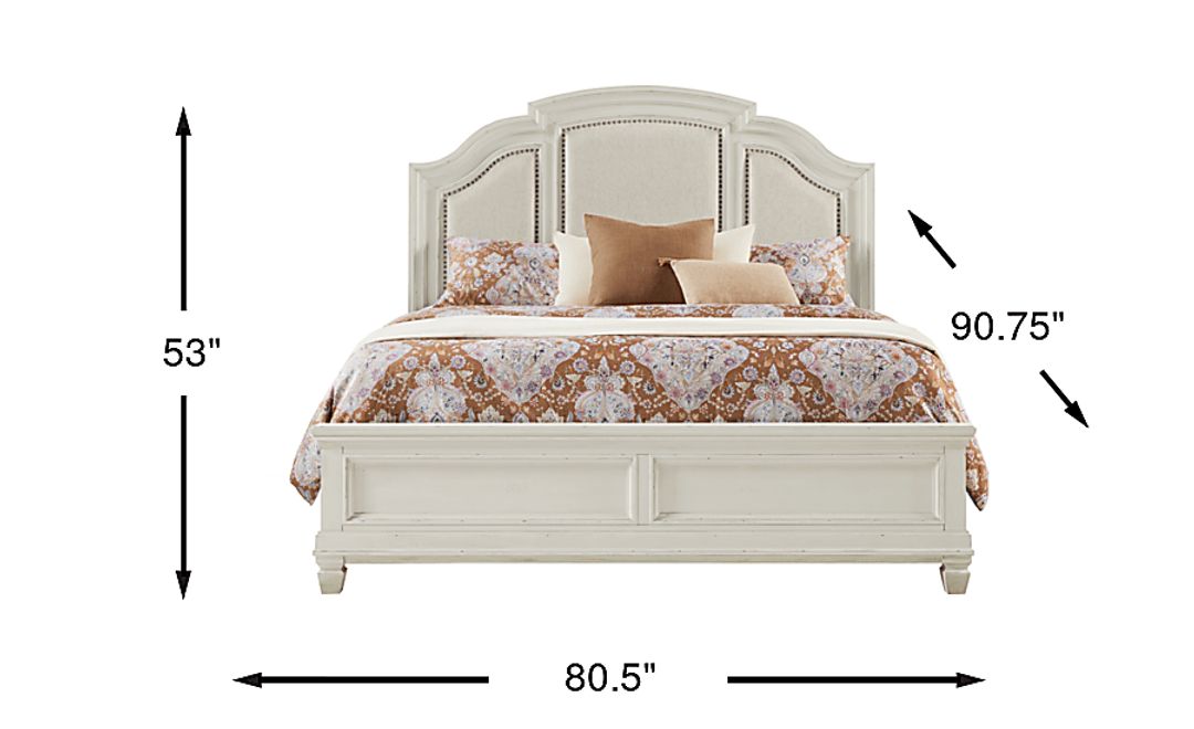 Provence White 3 Pc King Panel Bed