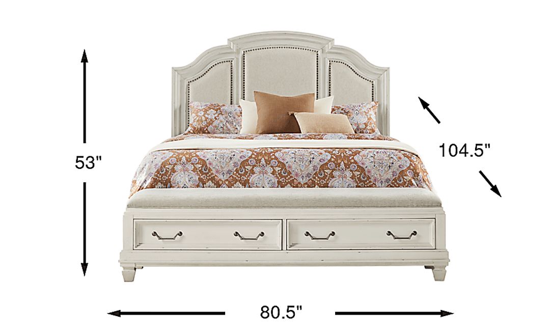 Provence White 3 Pc King Storage Bed