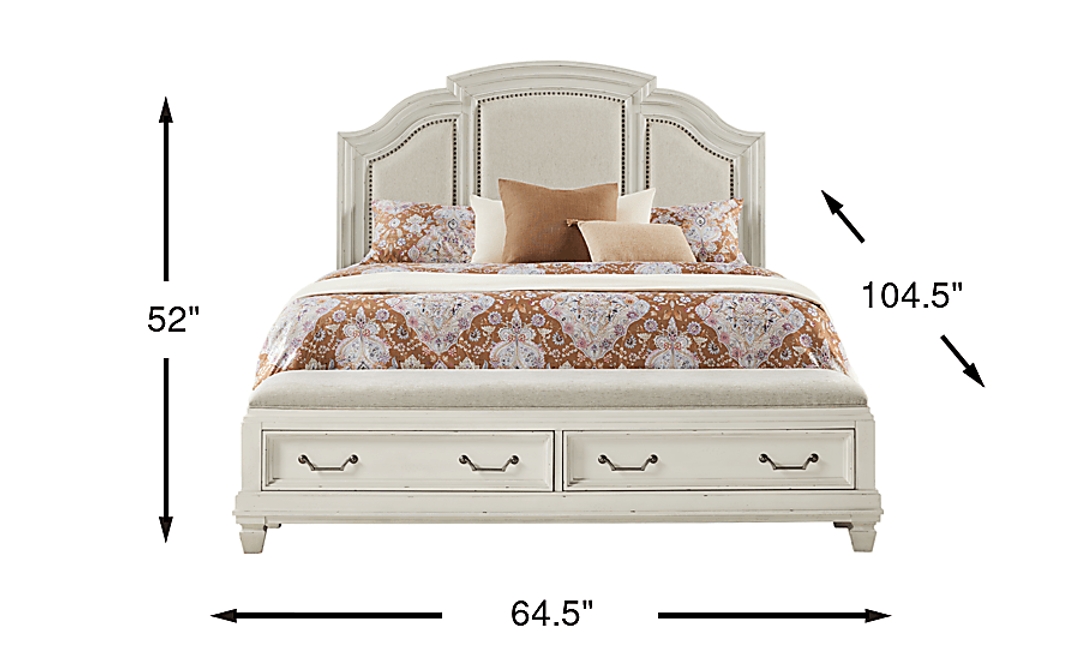 Provence White 3 Pc Queen Storage Bed