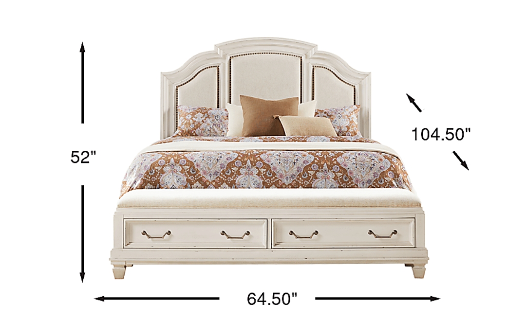 Provence White 3 Pc Queen Storage Bed