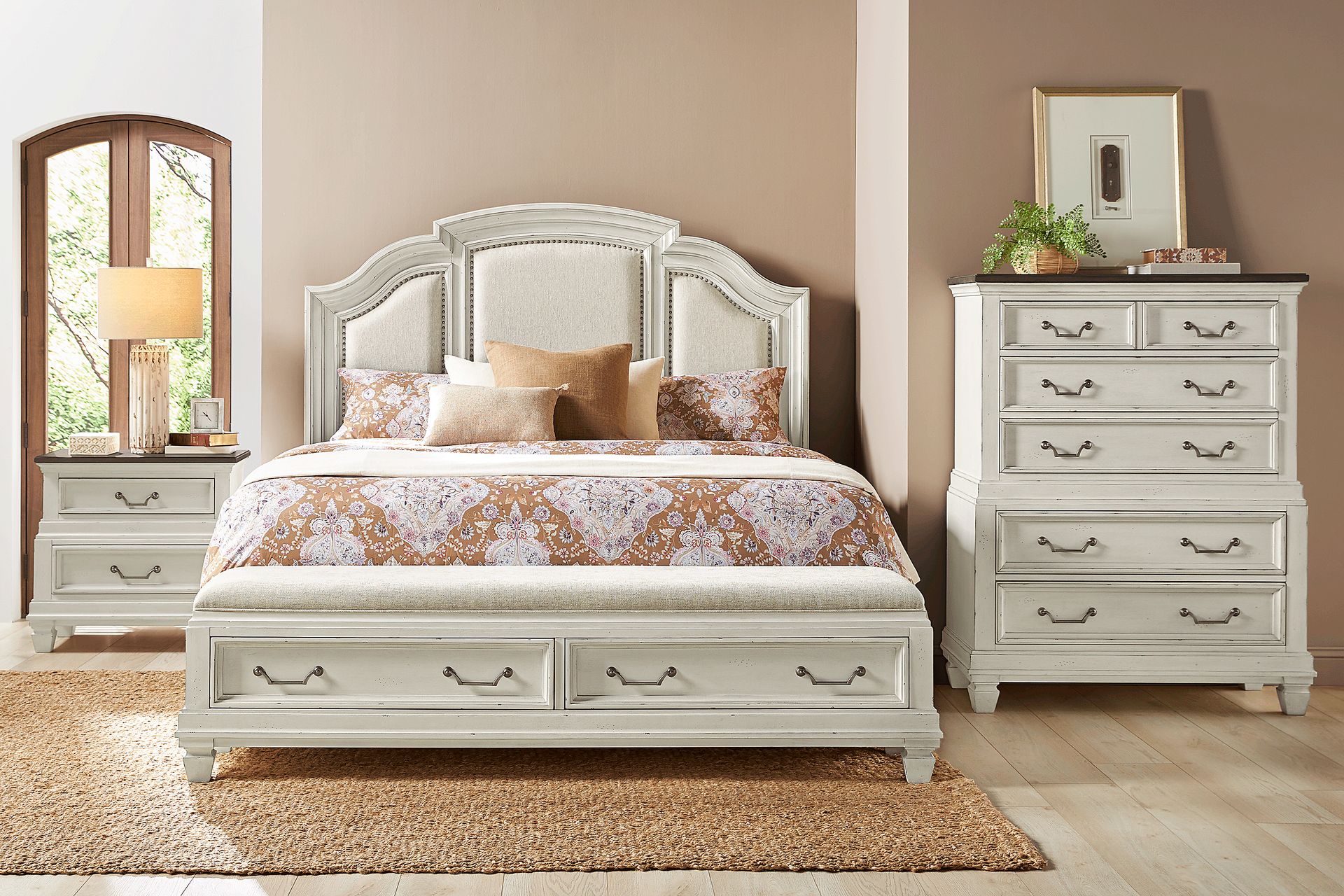 Provence White 5 Pc Queen Storage Bedroom - Image 1