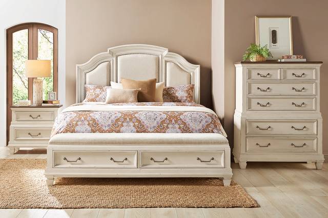 Provence White 5 Pc Queen Storage Bedroom - Thumbnail - Image 1