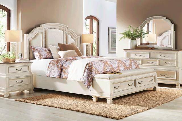 Provence White 7 Pc King Storage Bedroom - Thumbnail - Image 1