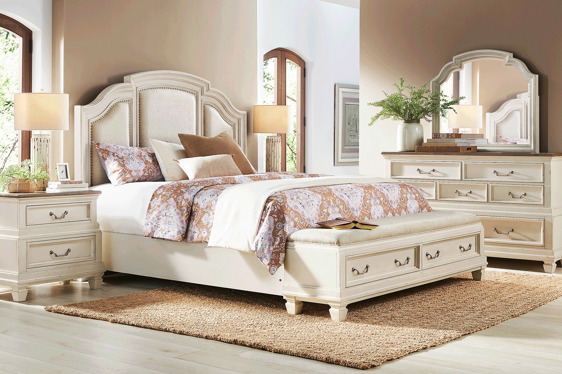 Provence White 7 Pc King Storage Bedroom - Image 1
