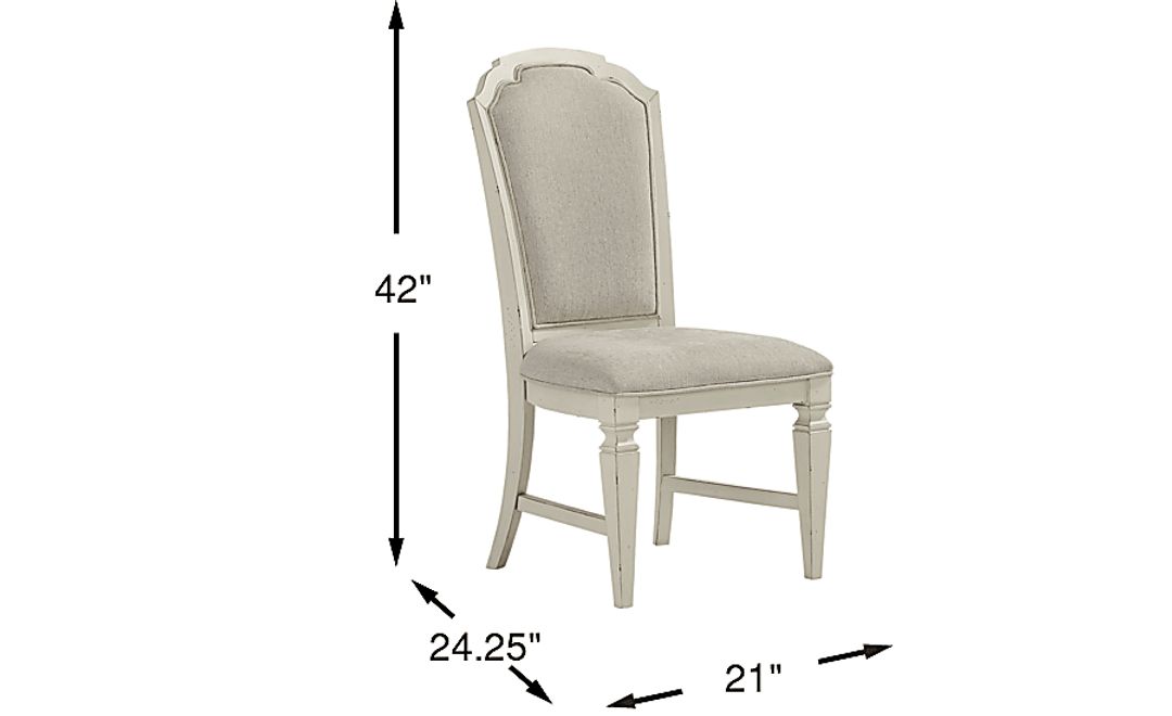 Provence White Upholstered Side Chairs