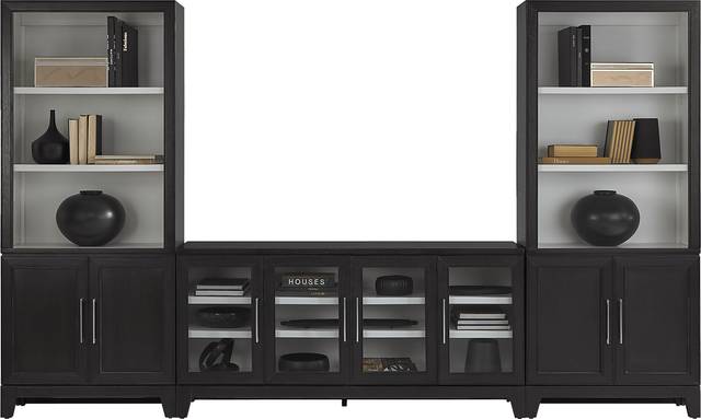 Providence Estates Black 3 Pc Wall Unit with 65 in. Console - Thumbnail - Image 2