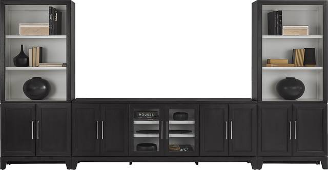 Providence Estates Black 3 Pc Wall Unit with 86 in. Console - Thumbnail - Image 2
