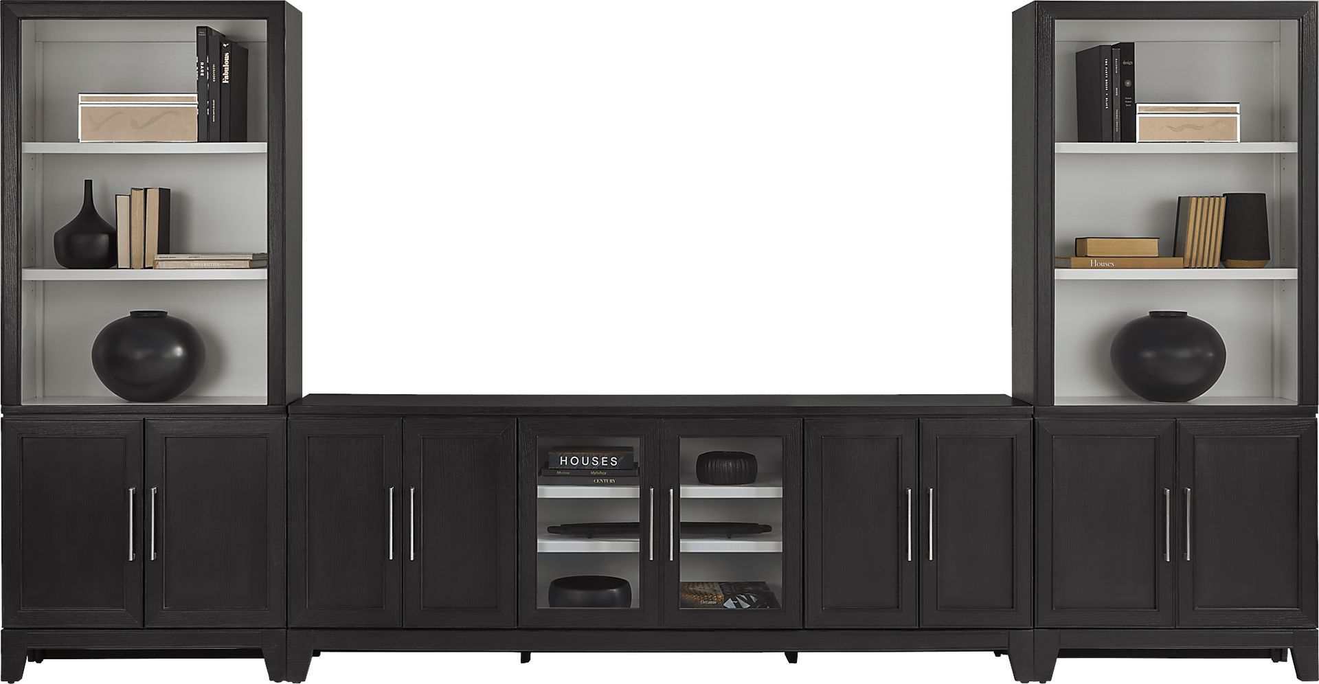 Providence Estates Black 3 Pc Wall Unit with 86 in. Console - Image 2