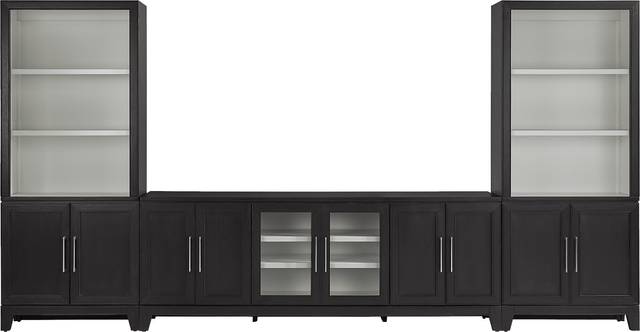 Providence Estates Black 3 Pc Wall Unit with 86 in. Console - Thumbnail - Image 1
