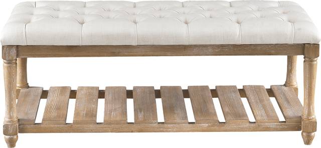 Provost Cream Accent Bench - Thumbnail - Image 2