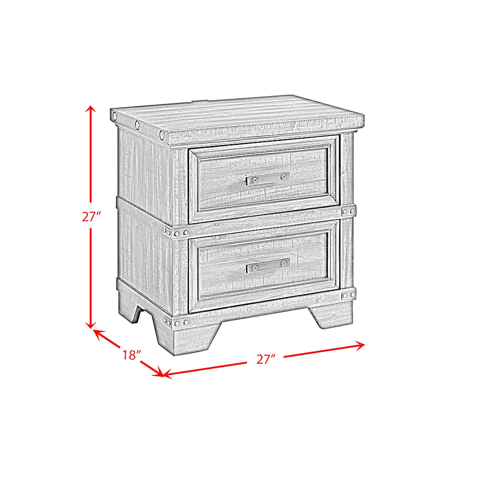 Prunera Gray Nightstand - Image 3