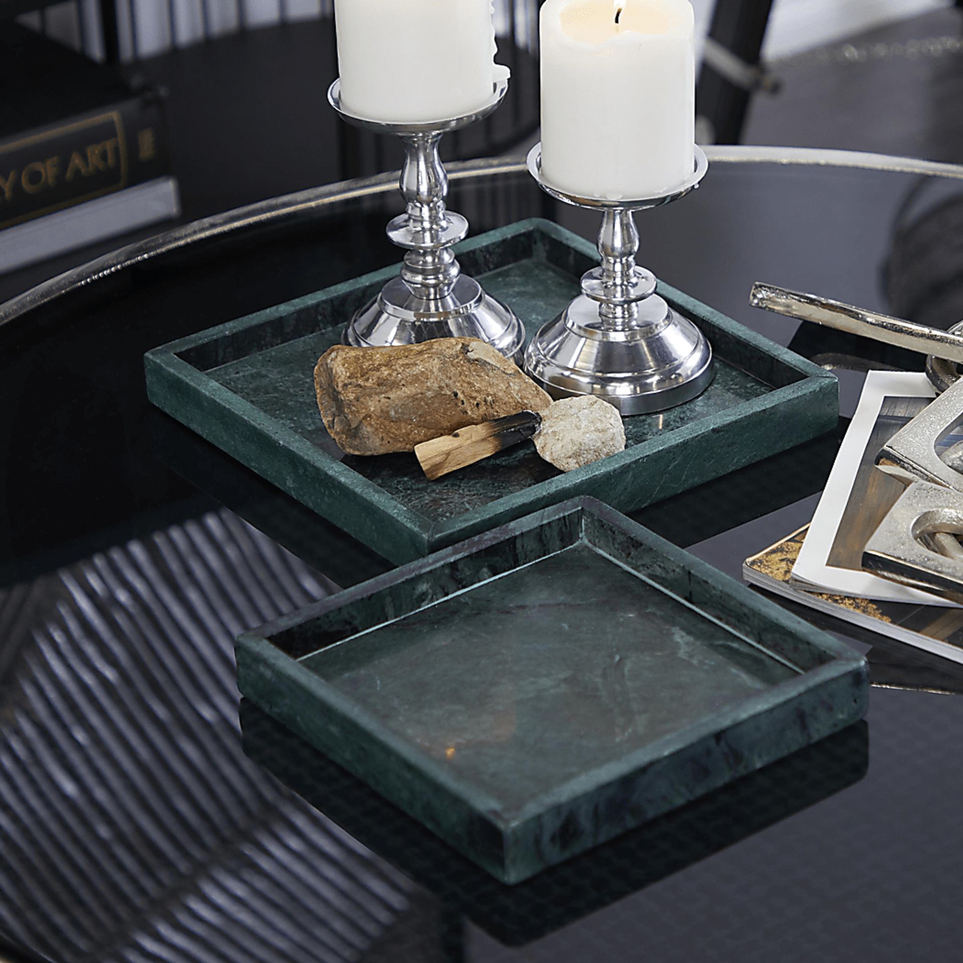 Pudca Green Tray, Set of 2 - Image 6