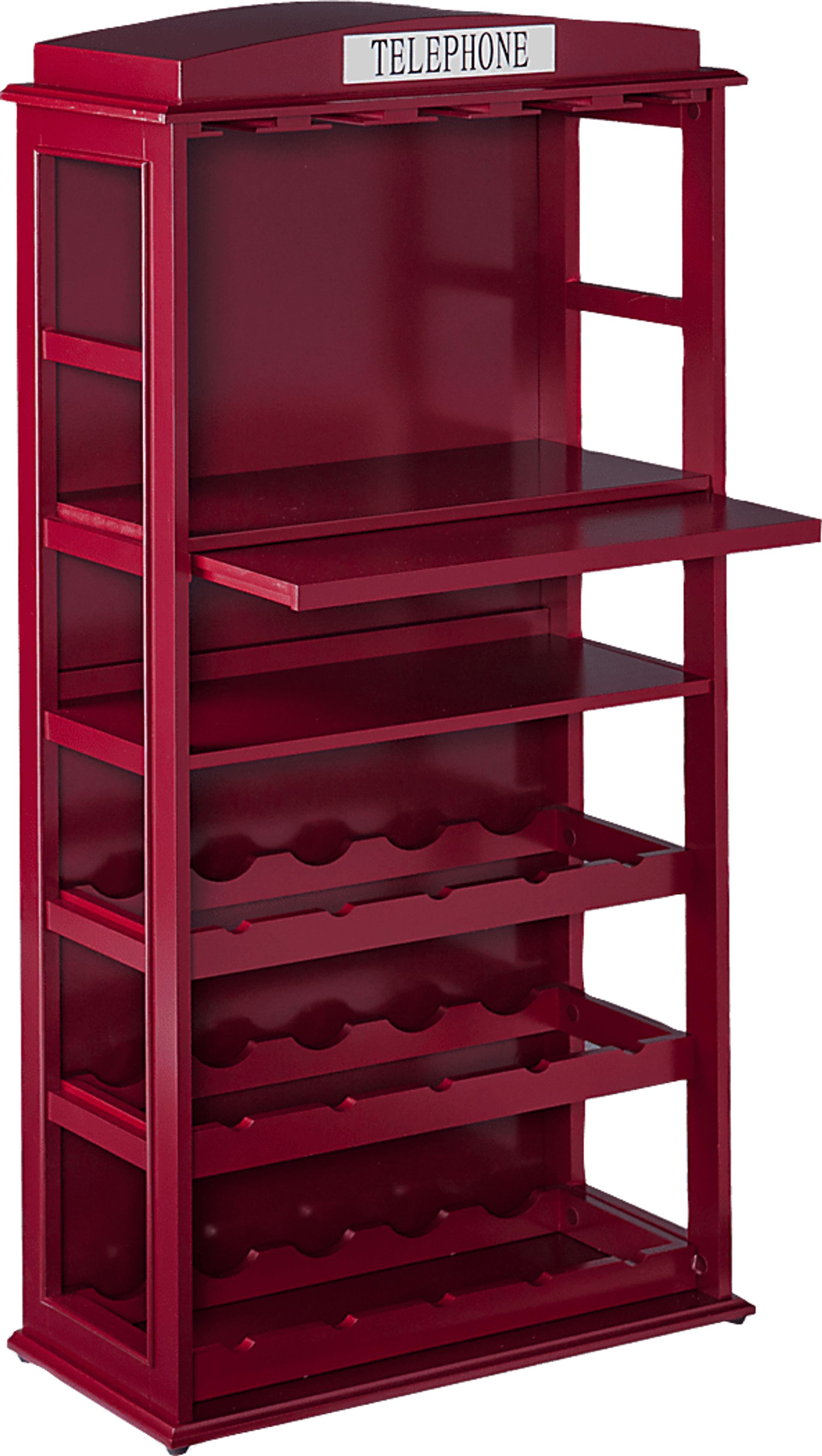 Pulford Burgundy Bar Cabinet - Image 3