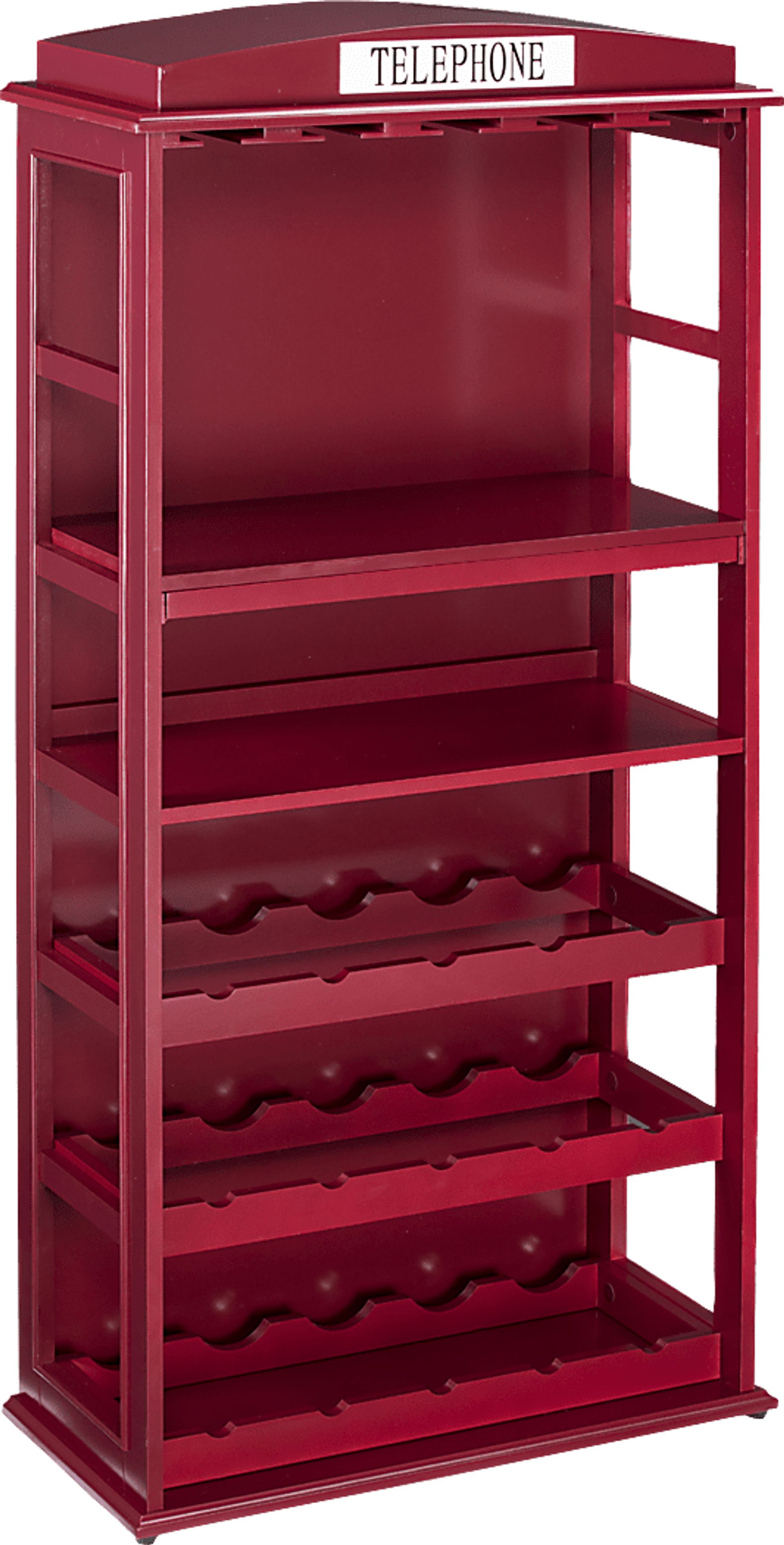 Pulford Burgundy Bar Cabinet - Image 1