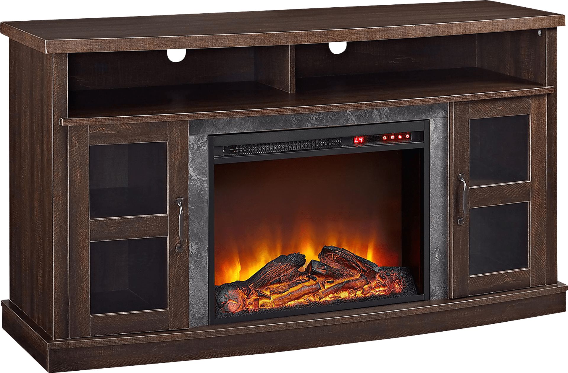 Puntail Espresso 53 in. Console with Electric Fireplace - Image 2