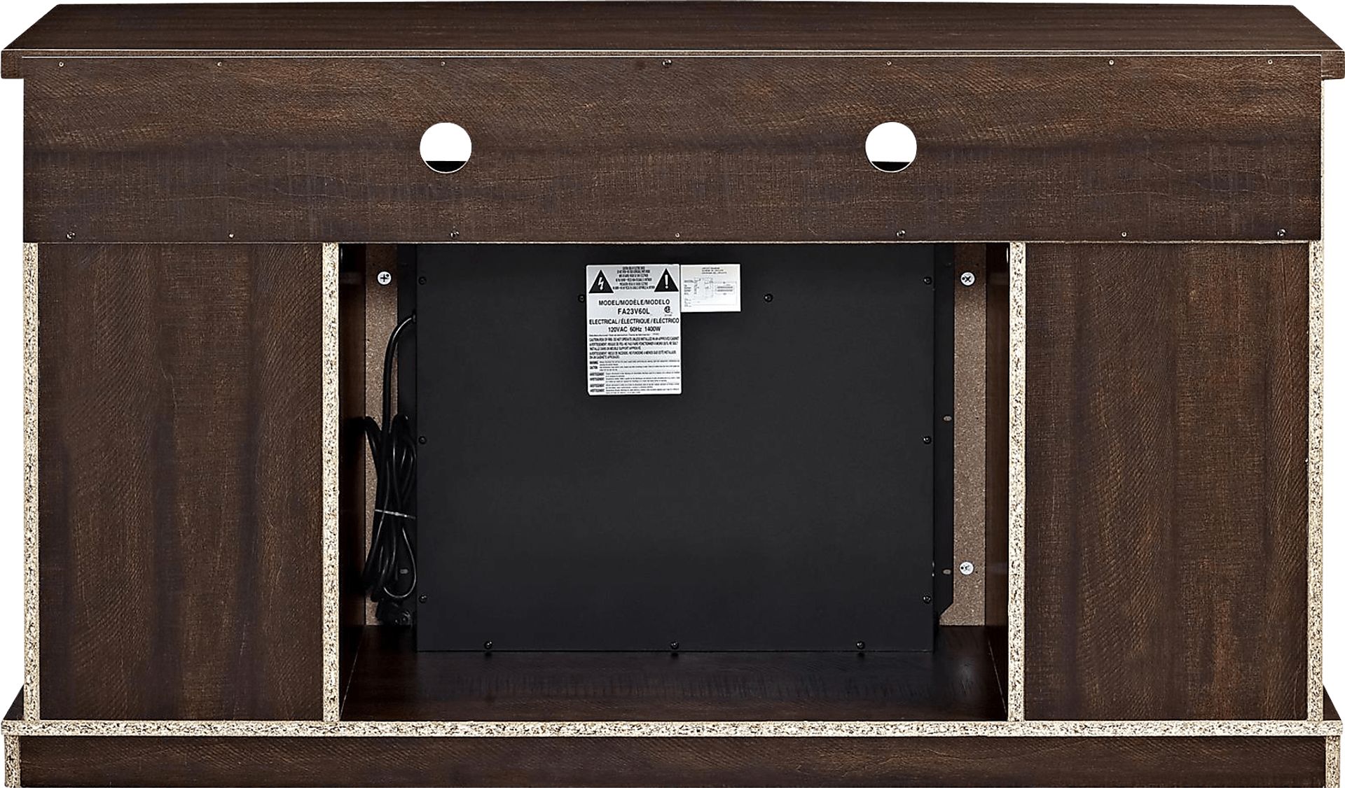 Puntail Espresso 53 in. Console with Electric Fireplace - Image 3