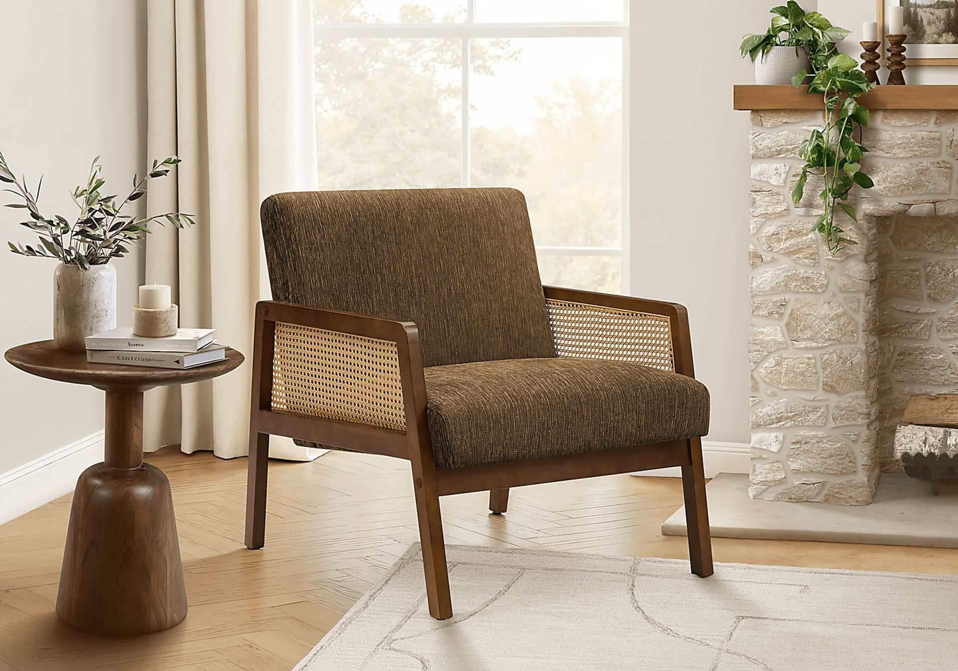 Pupun Brown Accent Chair - Image 2
