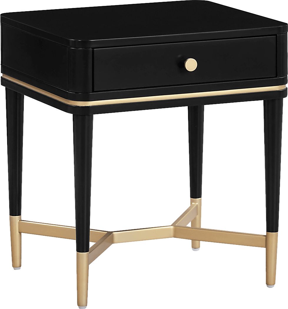 Purdon Black Nightstand