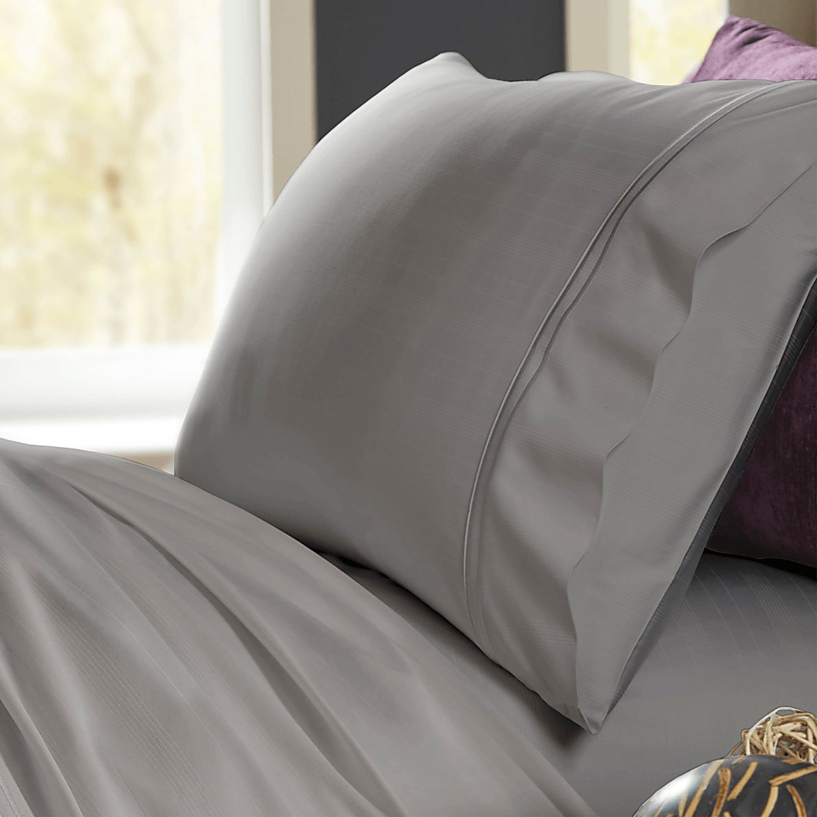 PureCare Premium Bamboo Dove Gray 4 Pc Queen Bed Sheet Set