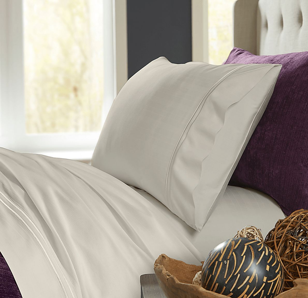 PureCare Premium Bamboo Ivory 4 Pc Queen Bed Sheet Set