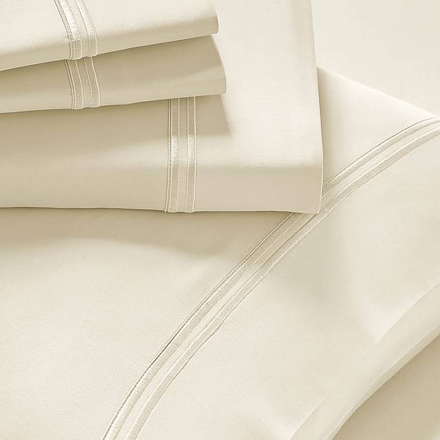PureCare Premium Soft Touch Ivory 4 Pc Split California King Bed Sheet Set - Thumbnail - Image 1
