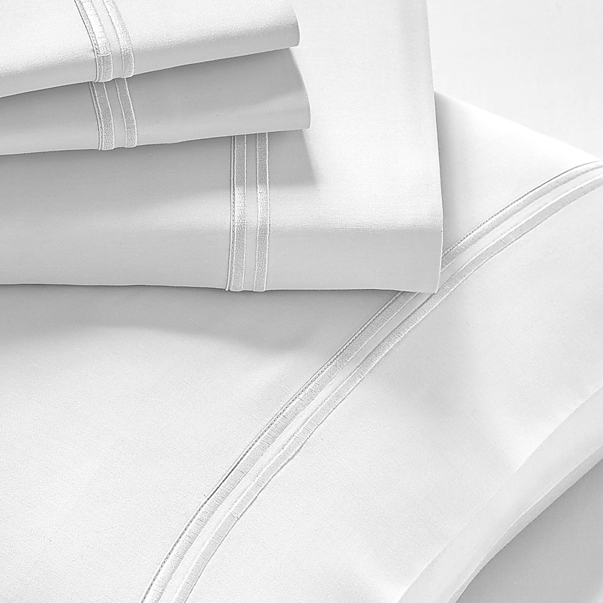 PureCare Premium Soft Touch White 4 Pc Split King Bed Sheet Set
