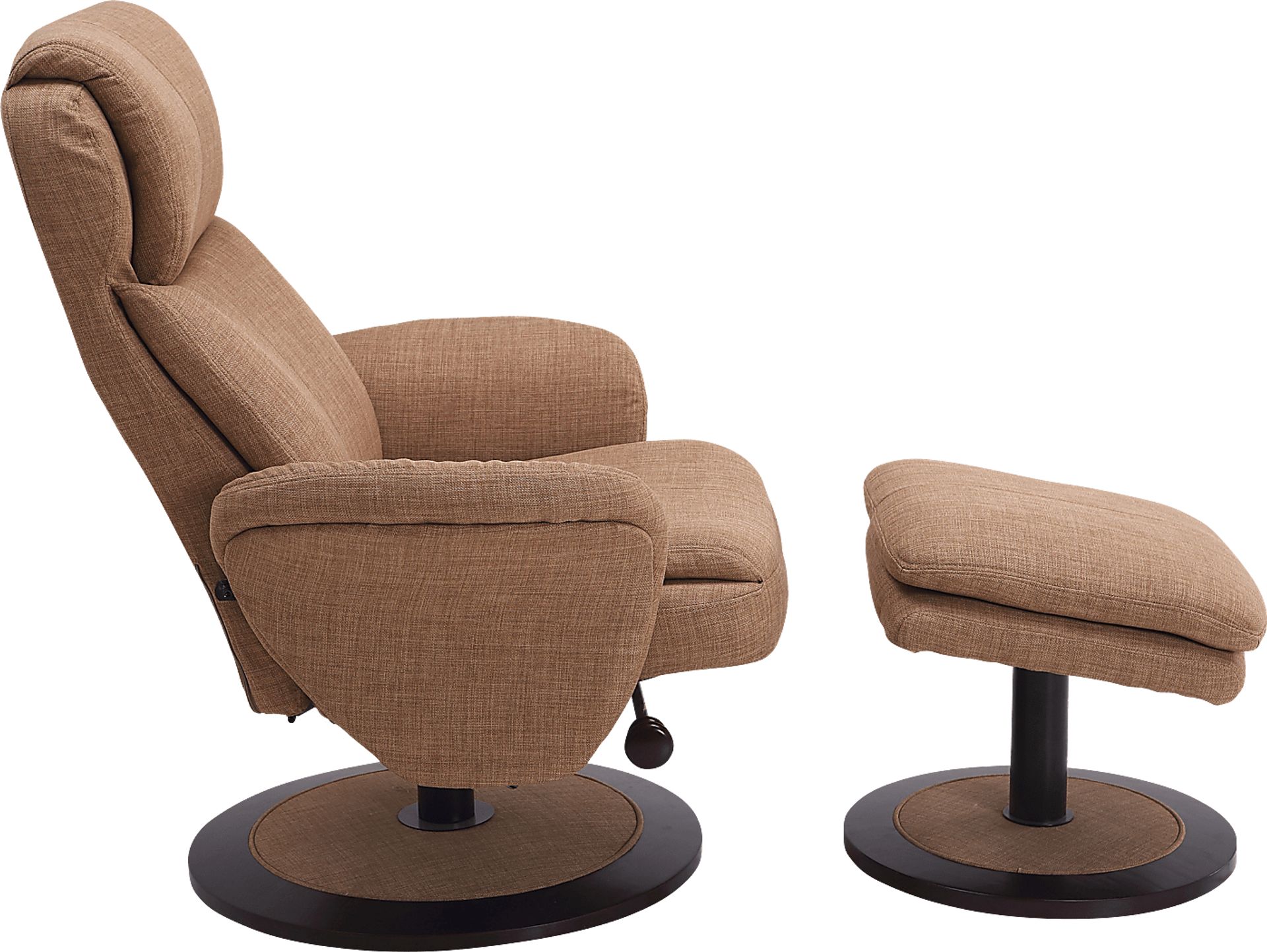 Purley Taupe Swivel Recliner & Ottoman - Image 3