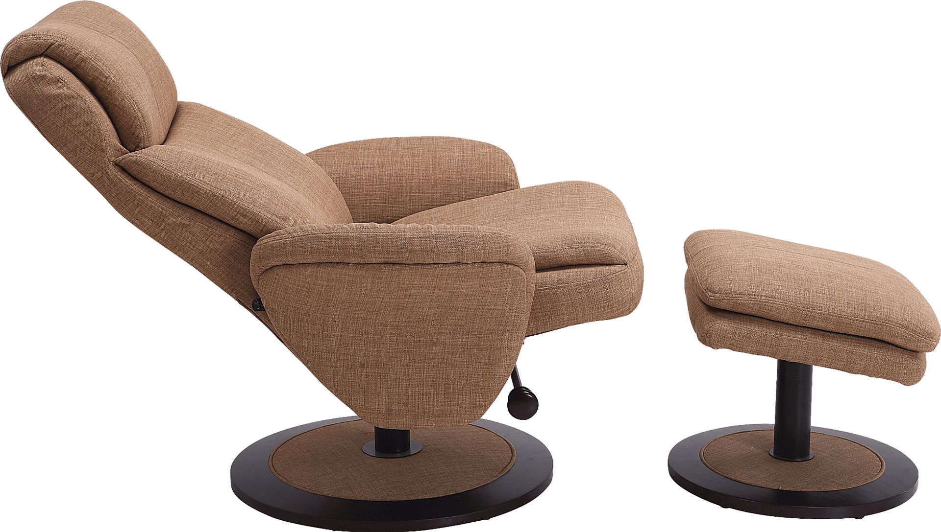 Purley Taupe Swivel Recliner & Ottoman - Image 4