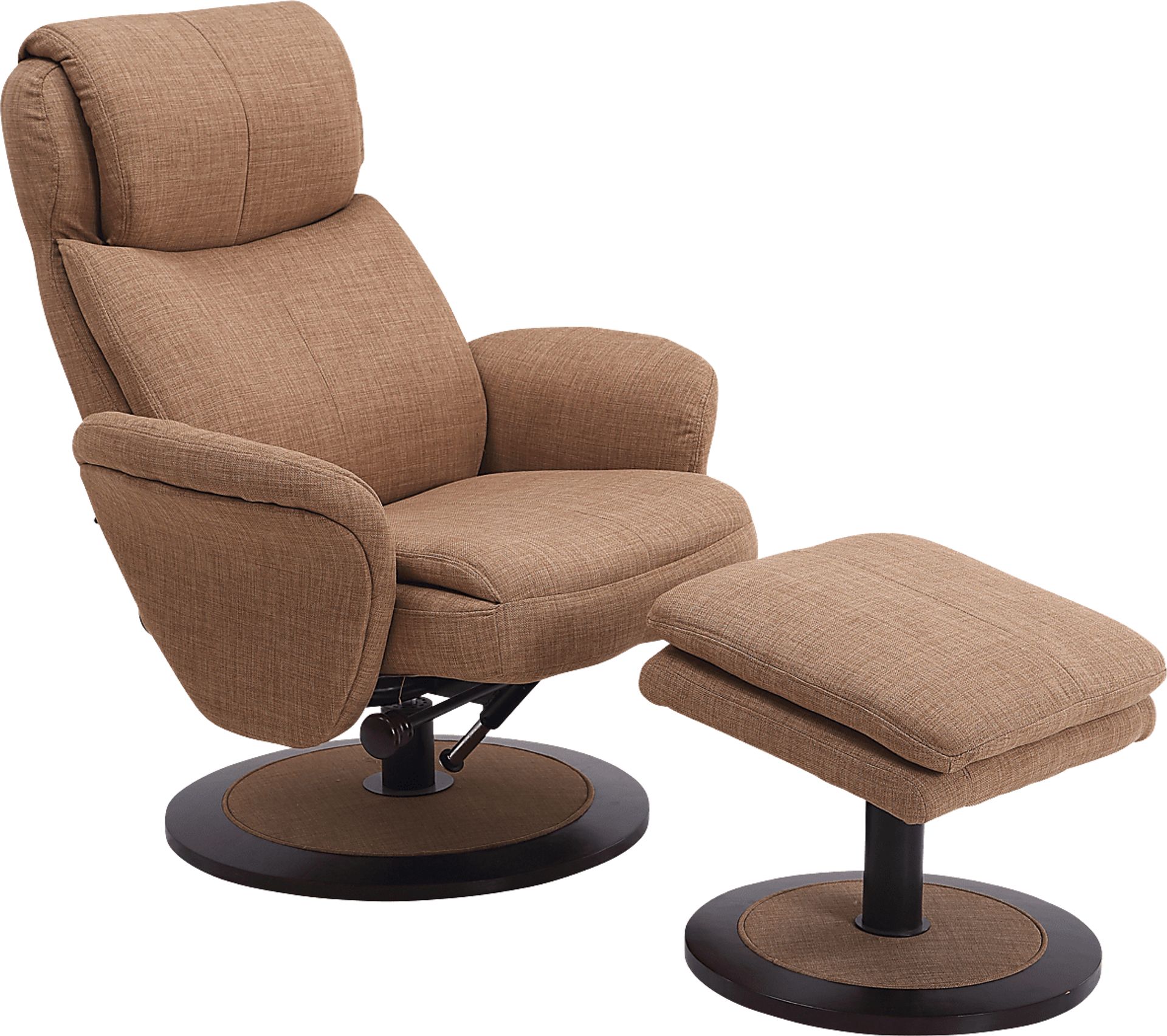 Purley Taupe Swivel Recliner & Ottoman - Image 1