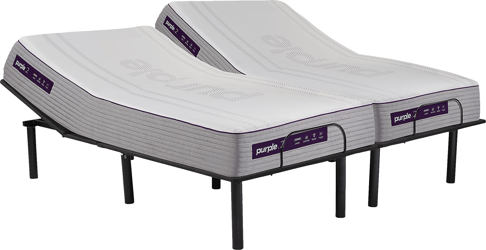 Purple Hybrid 2 Split King Mattress with RTG Sleep 2000 Adjustable Base - Image 1