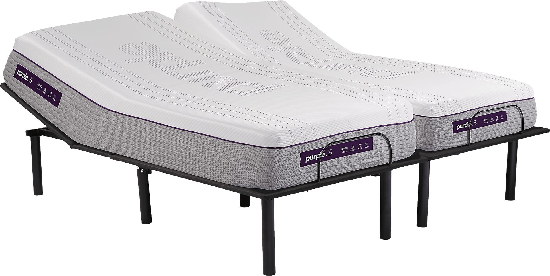 Purple Hybrid Premier 3 Split King Mattress with Head Up Only Base - Image 1