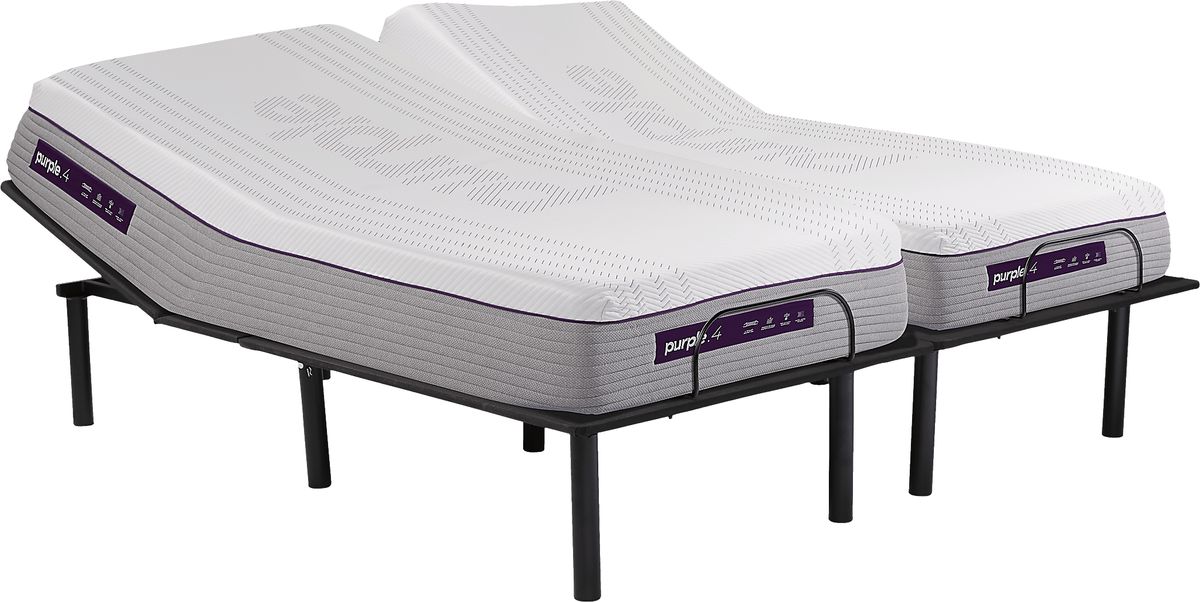 Purple Hybrid Premier 4 Split King Adjustable Mattress Set - Rooms To Go