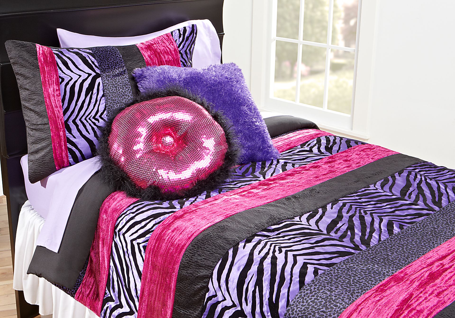 Purple Safari Twin Bed Set - Image 1