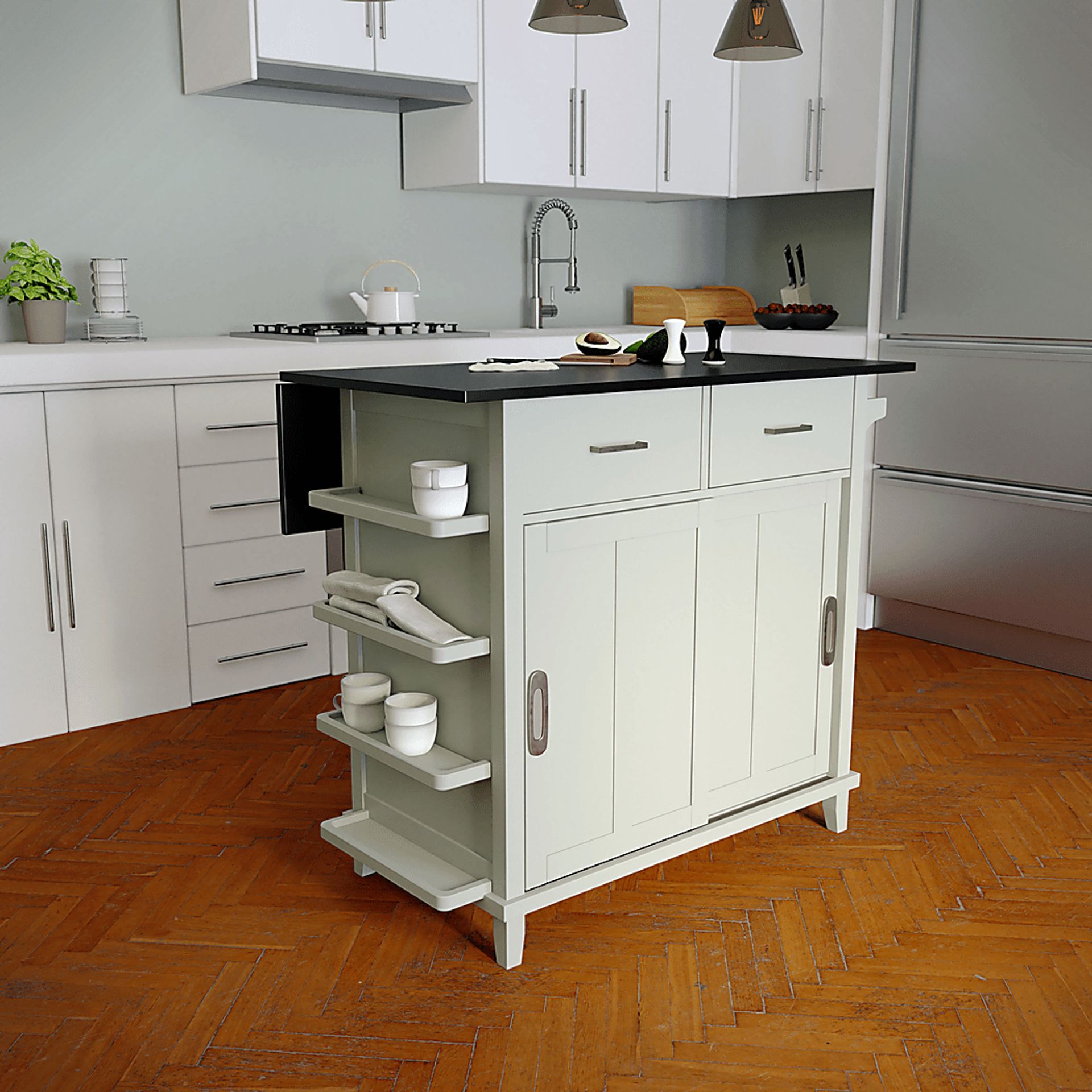 Pyegrave Green Kitchen Cart - Image 8