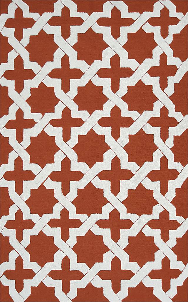 Qantio Orange 5' x 8' Indoor/Outdoor Rug - Thumbnail - Image 1