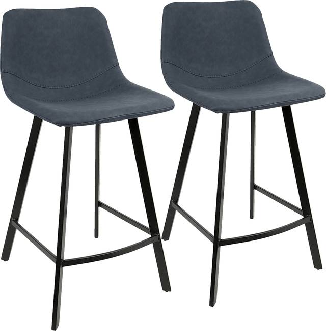 Quark Blue Counter Height Stool (Set of 2) - Thumbnail - Image 1
