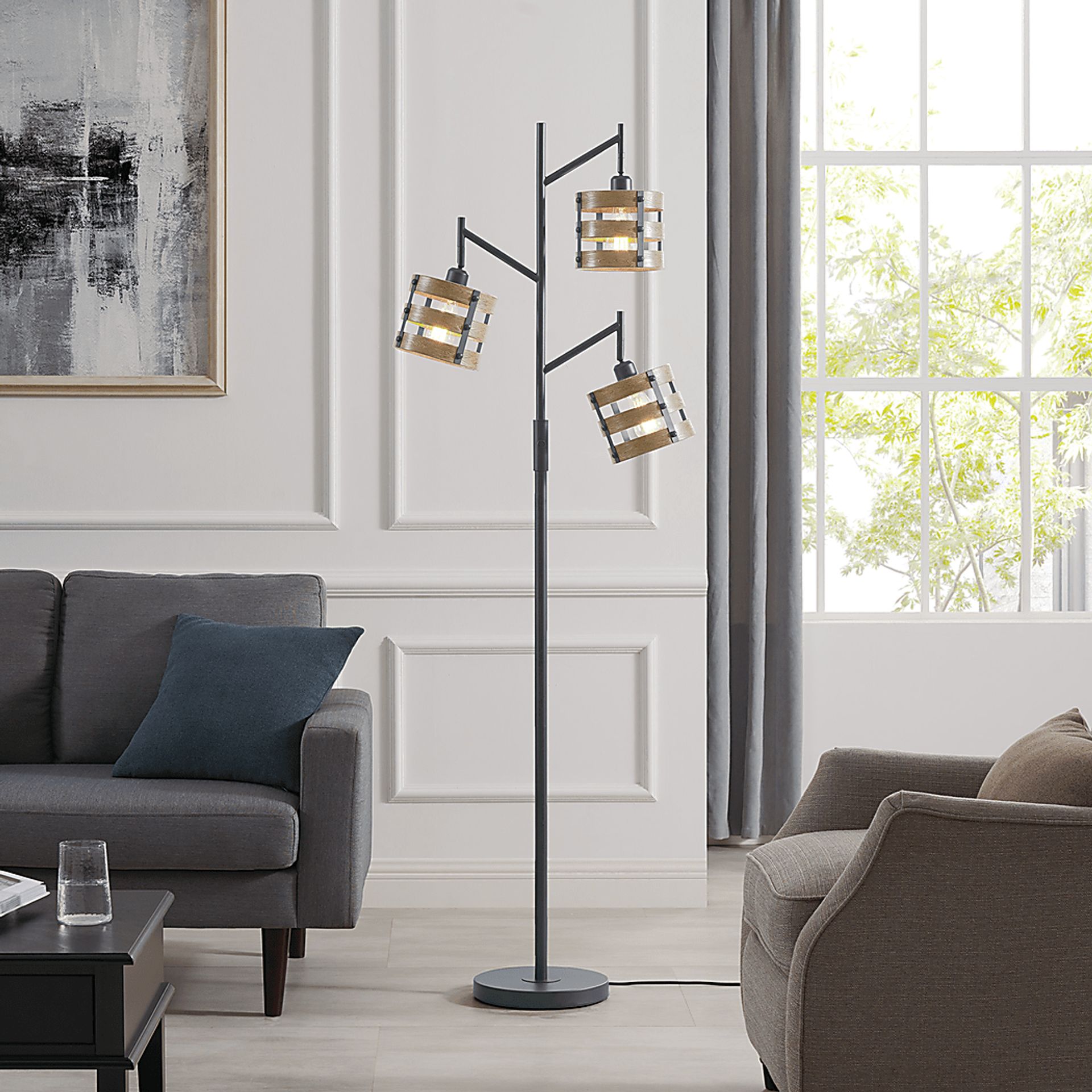 Quaylo Cove Black Tree Floor Lamp - Image 2