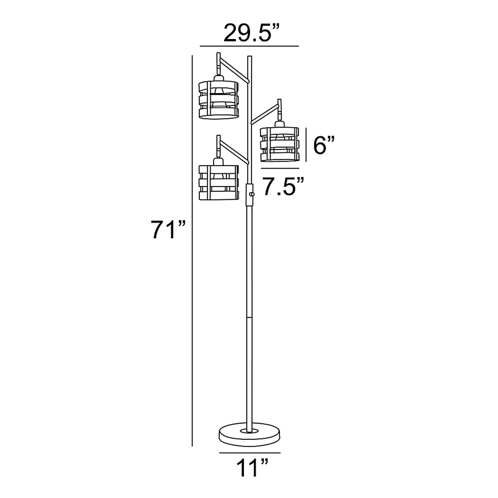 Quaylo Cove Black Tree Floor Lamp - Image 4